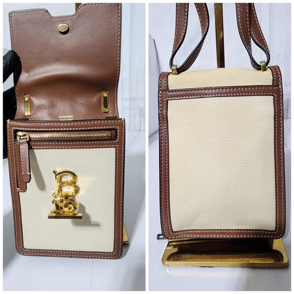 Authentic Burberry Thomas Burberry TB Shoulder Bag Brown/Cream - Picture 5 of 14